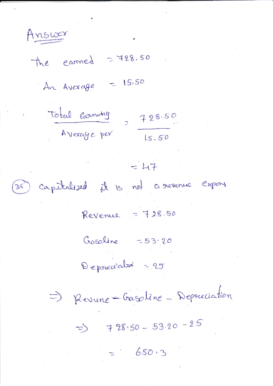 Answer The camed 2728.50 . - 15.50 An Average 728.50 Total Earning Average per 15.50 zh47 not a grevenue empers (35) Capitali