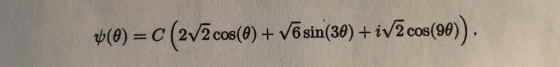 ψ(9)-C (2V2cos(9) + v ) + iV2cos(90)) 6 sin (3θ