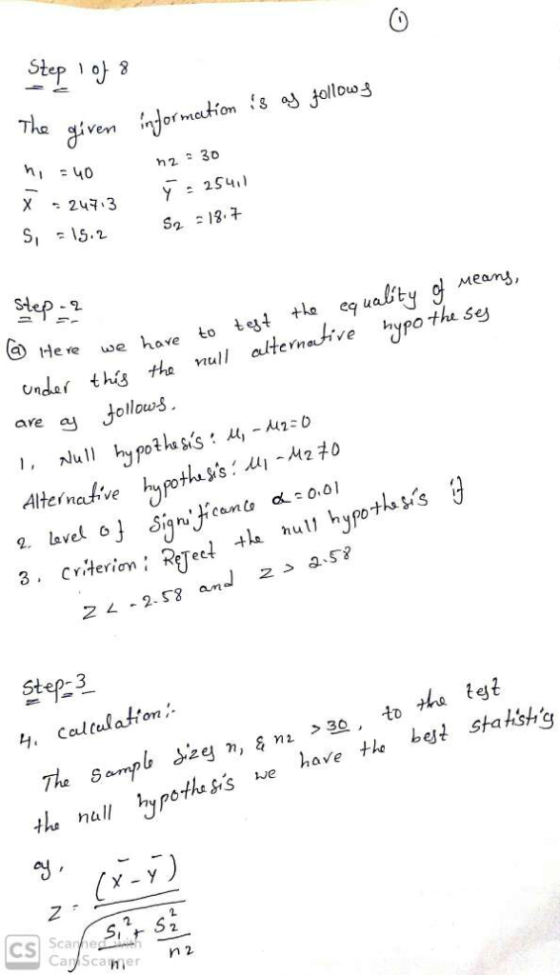 Step 1 o1 3 The Ven inormaution 3 2432S4 Hee we haveto t euality g Mea are y sollows 1, Null Alterneckve hypothas -Sis :14-M