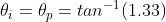 \theta _{i}=\theta _{p} = tan^{-1}(1.33)