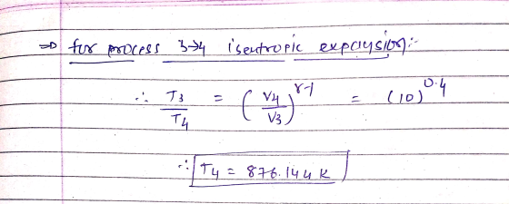-o fur process 374 i sentropic expcnsion: 8- = (100.4 ( 17 ) T3 Th Ty = 876.14uk
