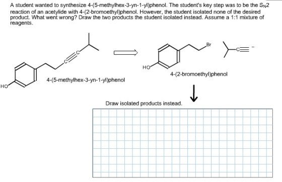 A student wanted to synthesize 4-(5-methylhex-3-yn