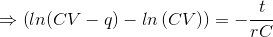 = (In(CV — q) – In (CV)) =