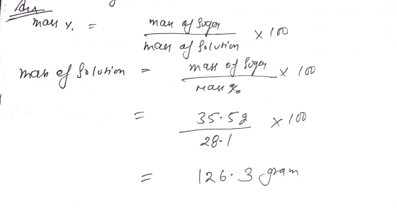 1. dit ( y( 0 тау, а там е осет man of folution man of folution = mass of siger x 100 наци Х. 3S 8 x / 28- 7 а (263 (9-ам