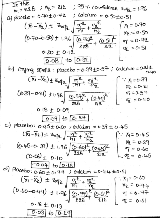 In this m=228 / ng=외오 영 2 t ni na = 0.70 X2 0 50 어 20032 G = 0.51 + 외2 0.40 + ;95-4. confidence Zdle = 1.96 ) placebo = D.70±