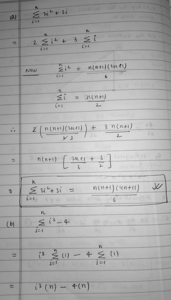 21 2 Ei2 + 3 si izl izl Now Siz 여 ninti) (mell sw ninti) 2 2 arba nint) (zuel) + 3 n(n+1) & 3 12 n(n+1) n(n+1) [mei + 370 mel