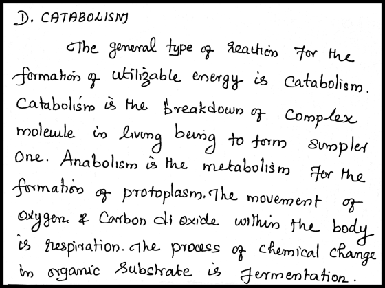 D. CATABOLISNY The general type of reaction for the formation of utilizable utilizable energy is catabolism. Catabolismo is t