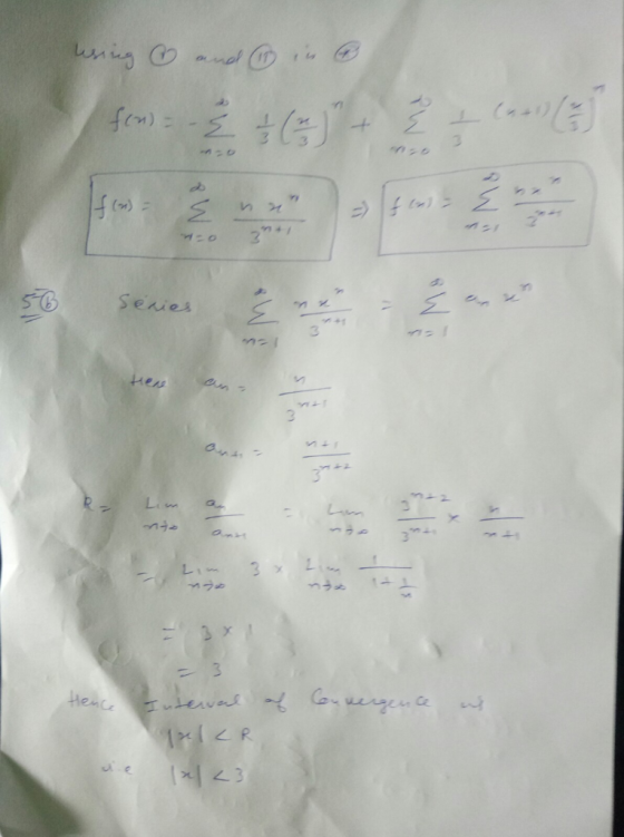 fon) + If(x) = E n e زہرا کر Series E Hers en- ant Lim Lim 3 x 24_1 3 x Hence Internal of Convergence us Tel<R la <3