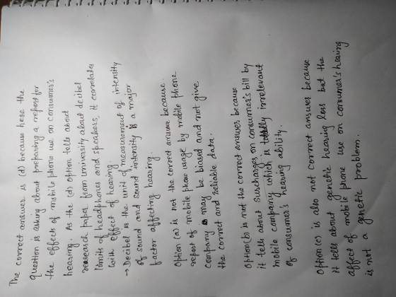 re connect answer is (d) because here the question is asking about preparing a report for the effects of mobile phono use on