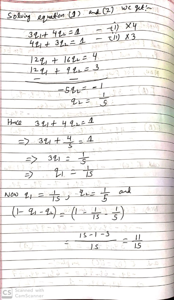 - Solving equation (1) and (2) we get! 3414 422 = 1 t) x4 421+ 322 = 1 - 2/1 X3 12q + 1692 = 4 /2qt qq2 = 3 Wed 75% 92 = 5 Hu