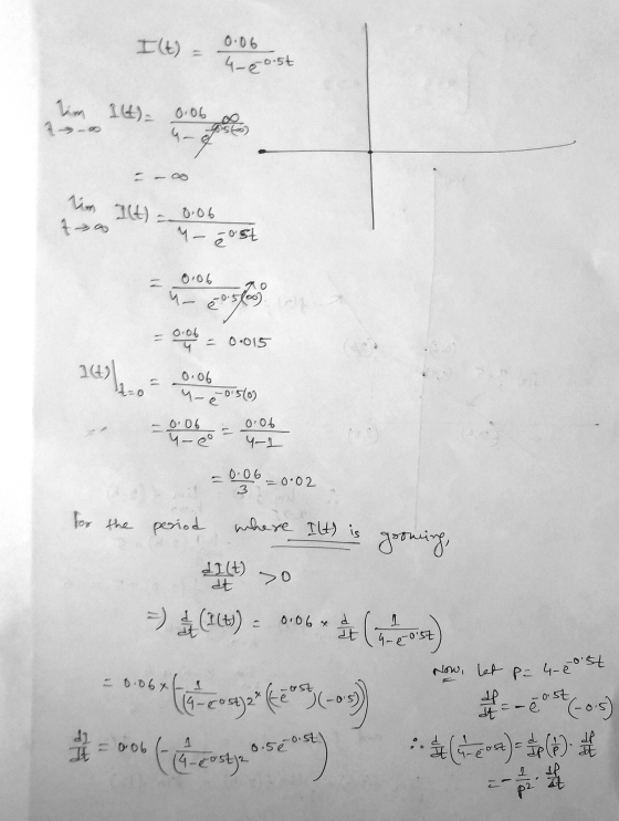 Vim 100) > eo plans Now, let po 4-ést Ilt) 0.06 4-60.5t Lim 16t)= 0.06 4-9560 8.06 M-ě ost 0.06 -é:50) 0.06 = 0.015 14) 0.0