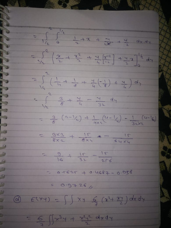 + ****yakan - (-) 1-03-) *4 + (-u) 15 8x2 8X4 6 4X4 256 -- 0.5625 to.4687 -0.058 = 0.9726 3 @ Elxy) = SS xy S (224 24 ) dx dy