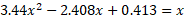 3.44x2 - 2.408x + 0.413 = x