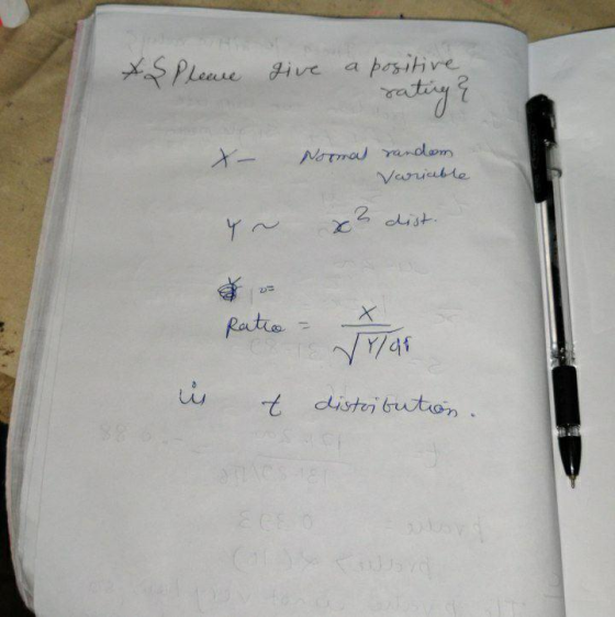 * Please give i positive rating? X- Normal random Variable x² dist. pa Ratio Vilar in t distribution. ECO