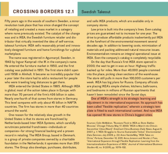 CROSSING BORDERS 12.1 Swedish Takeout Fifty years ago in the woods of southern Sweden, a minor revolution took place that has