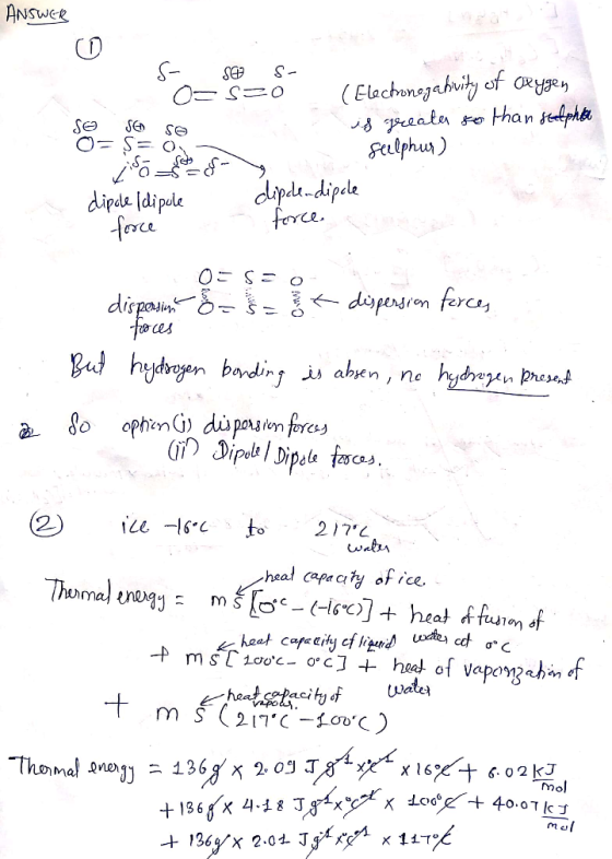 ANSWER so O= s se S- Orszó (Electronegativity of Orygen is peeate to than stelphoto risco e cor s eelphur) dipole Idipule - c