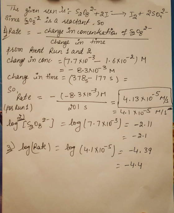 The giren seun is s Sala+21 > Ig + 2500 - since 50g 2 is a reactant, so 1 Rate = - change in concentration of g Og ? - C Chan