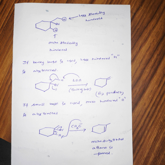 - Less sterially hindered T more stencally hindered H If balky bose of used, Less hindered i abstracted. LOA (Bulkang bole)