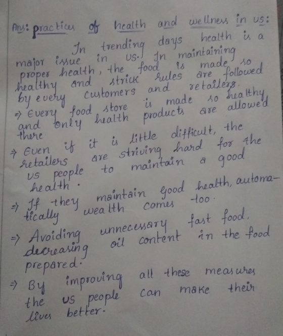 Ars: practics d health and we llnes in us: In trending health i a days Us n maintaining major isue in .pOper health, the food