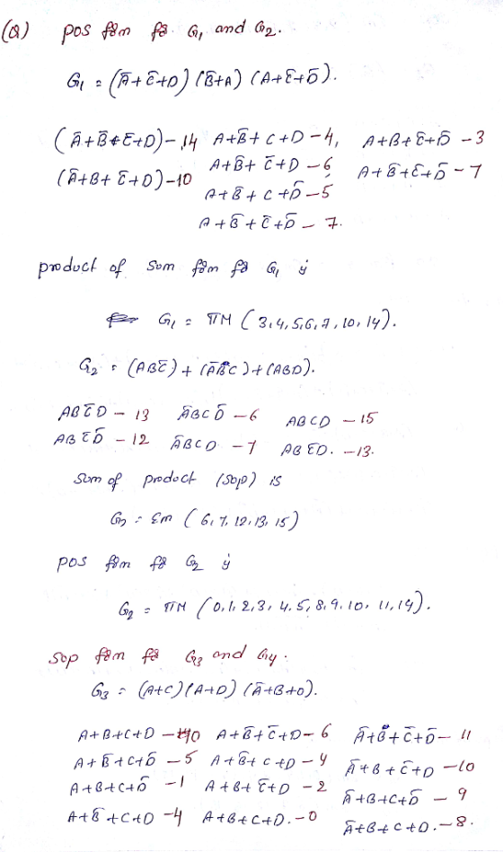 a) Pos fm fa G, and Gp. A+B+ C+D-6 A 8+846-7 G67 1213, I5