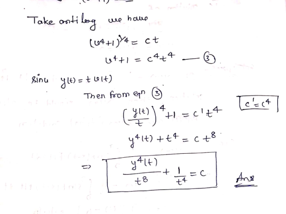 Take ontilag we have (64+1jY4 = ct 64+1 = c4+4 - sinu ylt) = twit) . Then from @qn 3 probablement (glt)) #1 = citt 441t) +4 =