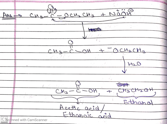 CH g- OCH₂ CH3 + + NÄOS a сHQ— С. -OH OCH₂ CH₂ H2O Ezt CH3CH2OH CH₃-C OH 2014 Ethanol Acetic acid/ Ethanoic acid CSchned with