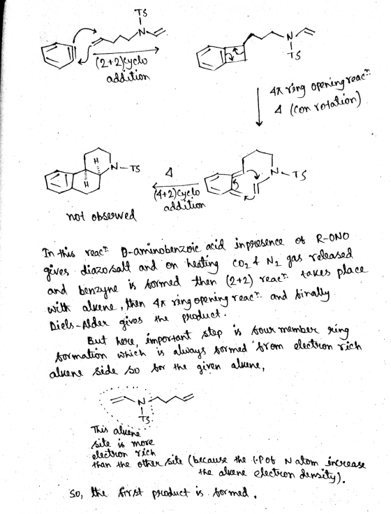 TS : (2+2)yclo addition 4a reng opening reac. 4 (con rotation) 14+2C addition not obserwed In this reach o-aminobenzoic acid