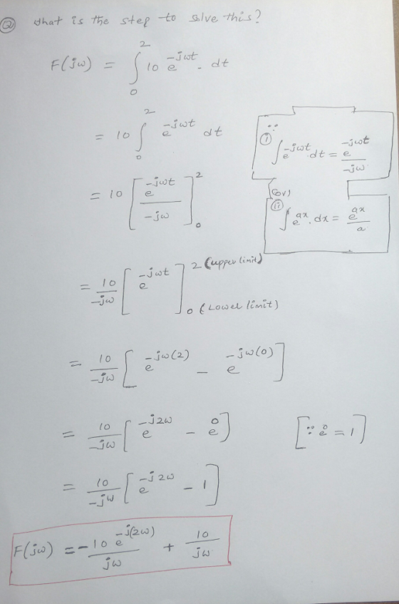 dhat is the step to s/ve this 2 -Jut to e Flu) 2- -fwt -j4ot dt= e -L O jw -jwt -jw 2 Cupper linit) -Jwt 11 e -Ju of Lowel li