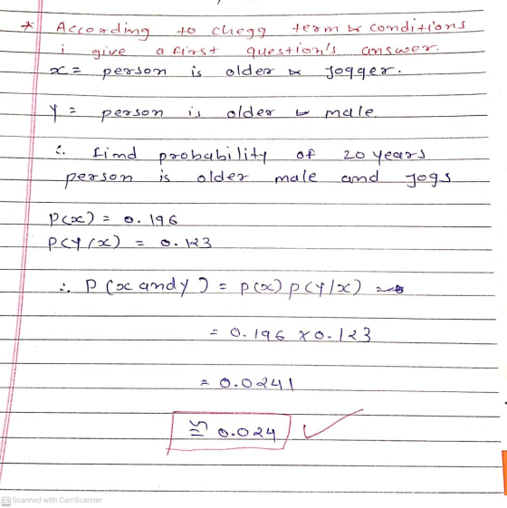 According 10 HomeworkLib term a conditions į give a first questions answer. person is older x Jogger. y person is older to male fi