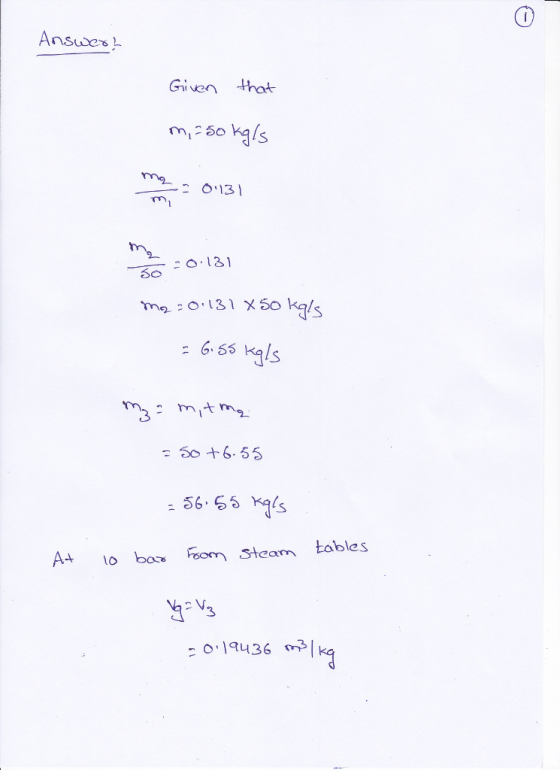 Given that m, 50 Kals me: 0,131 :0-131 mtm o boom Steam tables 1 10 3 436