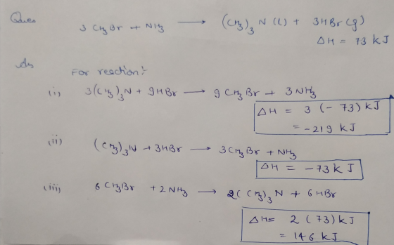 Ques 3 Cry Br & Niz (о), мит знқr ) Дң 13 kJ As (1) For reactiont з(с), 4 дни - 2 ст. 3 - 3 он з (- 13) kJ ДН - - 2) 9 kБ (c