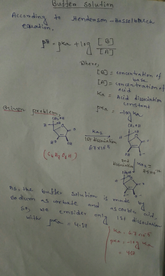 Budden Solution Hendensan -Hasselbbleh to Accomding equation, Pherey [eJ concenra Hon t ba se LAJ Con centration acid Ka Acid