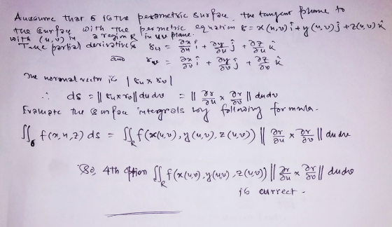 The noronal vector ik 1 Eu x srl Aussume that s to the perametsic surface, the tangent phone to the surface with the pes me a