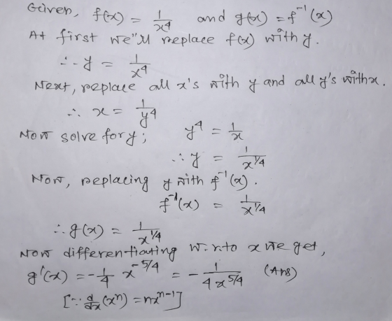Geiver, f(x) = 1 and gol) = f (x) At first wel replace fox) with y. 1 xa Next, peplace all as with y and all ys with a. a
