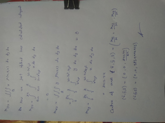 Myz SSS P ( n ,y,z) da dy dx Bas Now we just upload here calculated integral 26 Myz SS S chat-ze kp hp apk Ozo 8=0 22 n²ty Ma