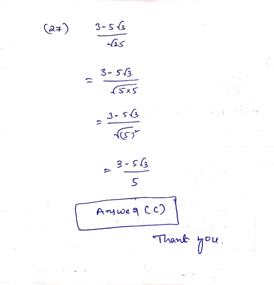 is 2 3- 5-3 心) 3-SG Answe CC) Thankヶou