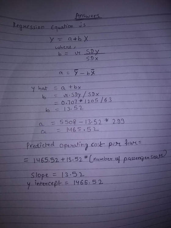 Answers eanession here So x hata tbx o.107*1205/63 а 드 5508-13. 52 *299 1465.52- Ca rediched openoting cost per ur pasteng Sl