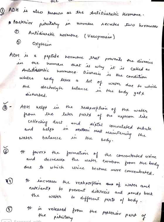 O ADH is also known as the the Antidiuretic Hormone two ns & Posterior in secretes hermones pituitary Antidiuretic normone (v