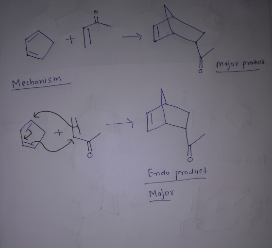 + major product Mechanism 20, Endo product Major