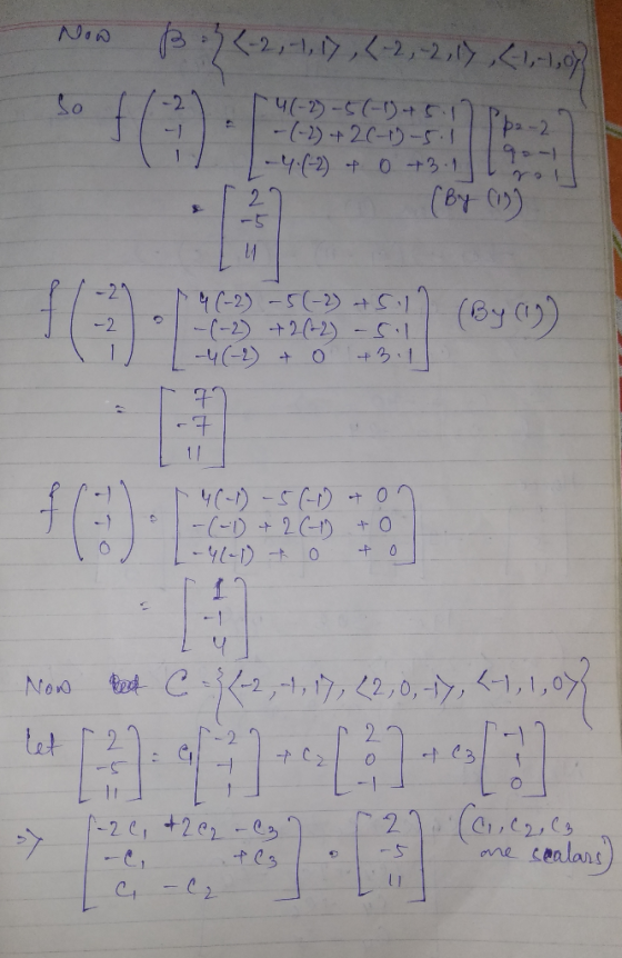 Now B:(-2,-1, 1), (-2,-2, 17 ,(-1,-1,07 p2-2 -u(-2) - 5 (-1)+5.1 -(-2) + 2C-1 5 :1 -4.(-2) + 0 +3.11 127 (By (1) -5 1 163 +26