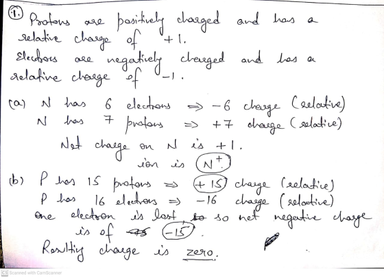 . ale (a) N has has z z 7 protons Protons are positively charged and has relative charge of +1 Electors and has a negatiely c