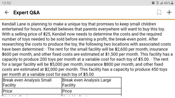 12:52 1.46% + Expert Q&A D + Kendall Lane is planning to make a unique toy that promises to keep small children entertained f