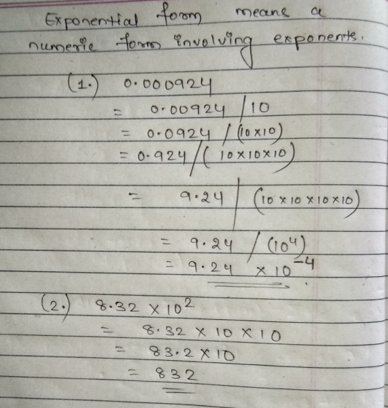 Sxponensttal foam mean espone 0,0924 / (10 x 10 = o-92- 1o X1Dx 10 9.24/(104 ) 9-2의 X 10 (2 .) 8.22×10- 2 83, 2 X 10 832