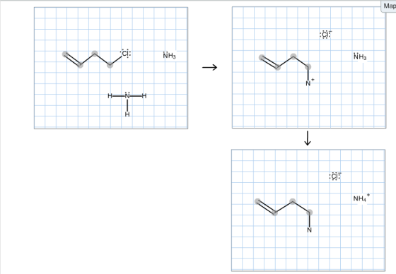 Complete the mechansim for the reaction of excess