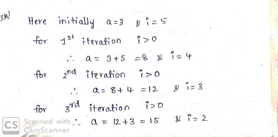 3)A Here initially a-3 fbr 2nd iteration i-o 3 rd.teration .>о for Cs Scanned with amscanner