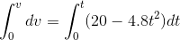 [* dv = [ (20 – 4.8i)dit Jo