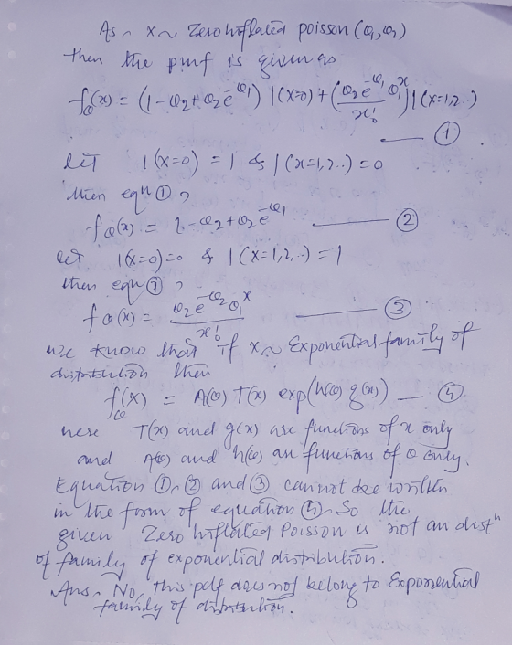As Xx Zero wuflated poisson (2,7) then the puf is givenas f(3) = (1-62463 € ) |(x) + (09 ji (x-12.) 20 0. dit 1(x=0) = 1 & 1