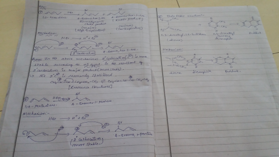 / Om H67 HET 113- hexa diene A-BromoT hex-len 1 Kinetic produits HECH 2-Bromo hex-z-ene thermodynamic stable product (major)