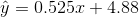 y = 0.525.0 + 4.88