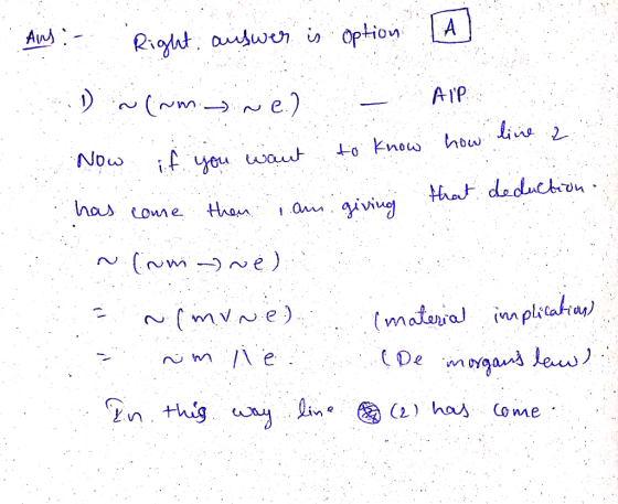 А Ans: Right answer is option D (um:- we) AIP Now to know how line 2 if you want that deduction has come tien i am giving ~.